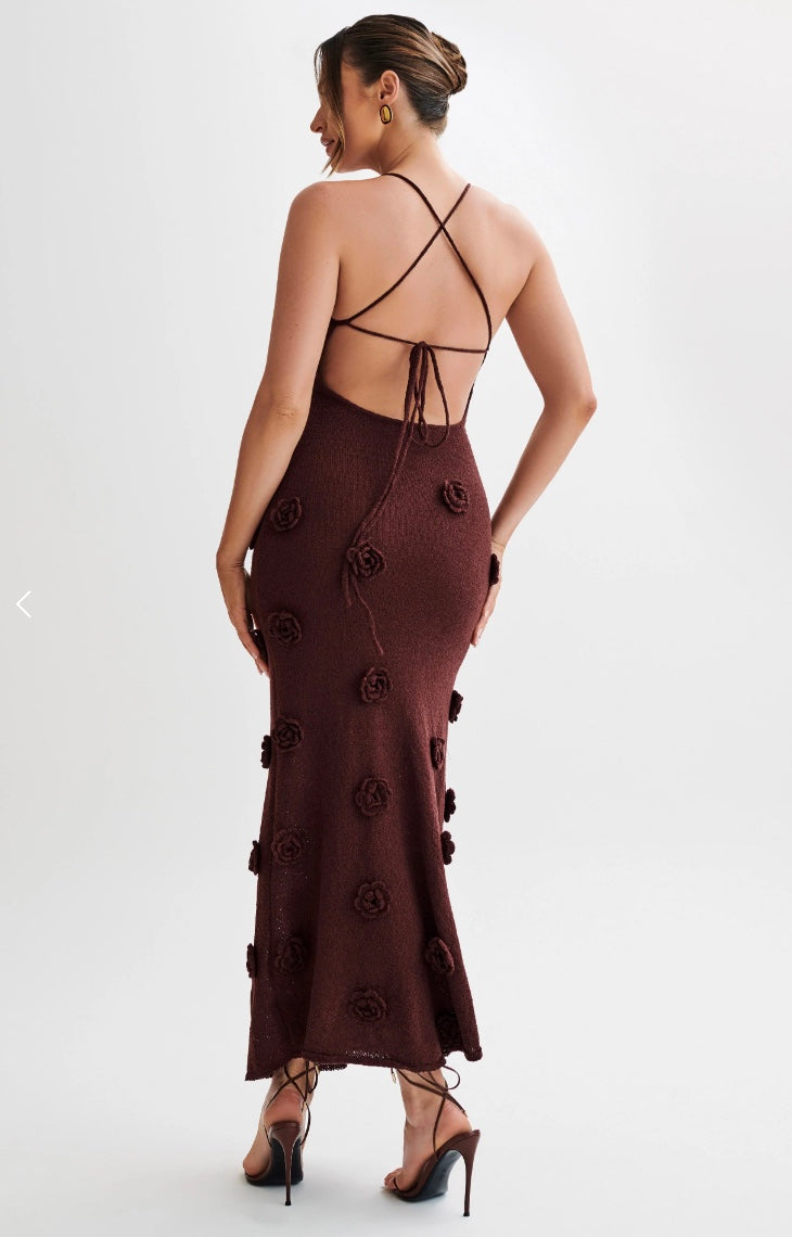 Isabella Gebreide Maxi Jurk